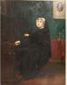Portrait D'une Nonne A L'harmonium by Joseph-Nicolas Robert-Fleury