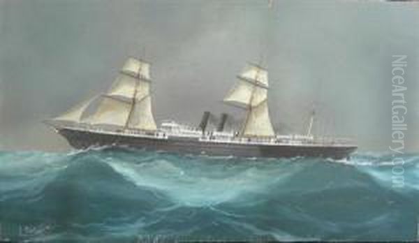 Liguria Of Liverpool In A Gale In The Bay Of Biscay - view 1