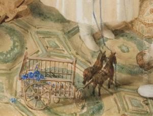 Zwei Kleine Madchen Im Interieur