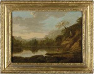 Landscape With A Traveler Resting By Water's Edge
