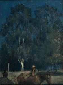 Horsemen In Landscape by Thomas William Roberts