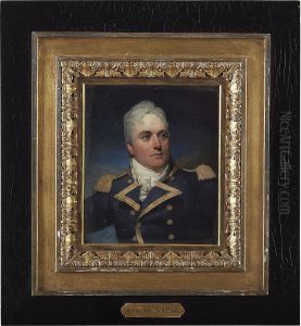 Half Length Portrait Of Captain Alexander Skene In Naval Uniform by Andrew Robertson