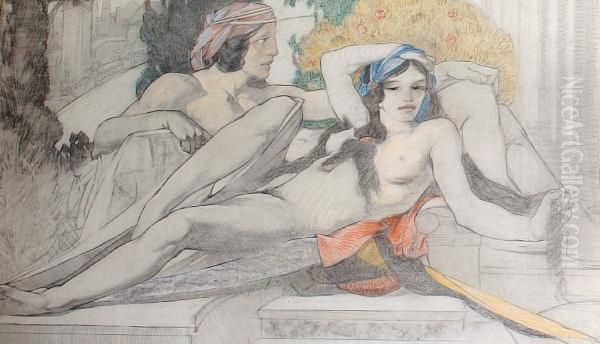 Reclining Male And Female Nude - view 1