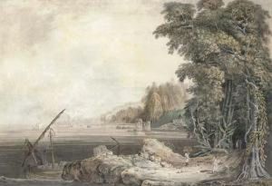 Capriccio Of A Caribbean Coastal Landscape by George Robertson
