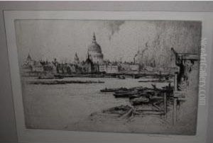 View At The Pool Of London by Percy Robertson