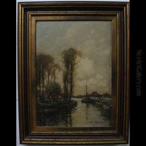 Dutch River Scene by Struan Robertson