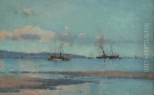 Steamers At Sea by Tom Robertson