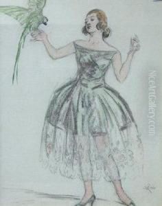 Ladywith A Parrot by Walford Graham Robertson