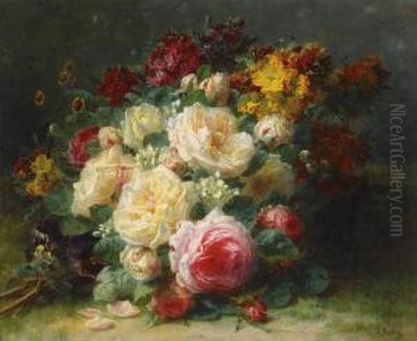 A Bouquet Of Cabbage Roses - view 1