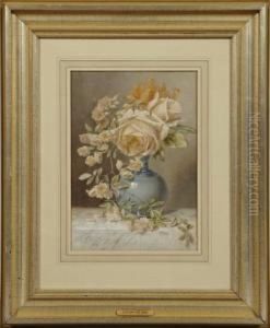 "still Life With Roses In A Bluevase" by Jean-Baptiste Robie