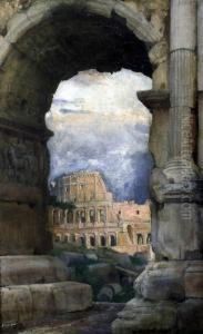 Colleseum Viewed Through An Archway by Marianne H. Robilliard