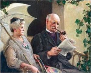 Reading The Paper; Reflection; Portrait Of A Girl