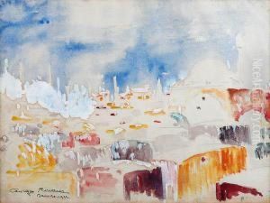 Deuxaquarelles Formant Pendants, Situees Damas Et Homs, Datees1925. by Georges Charles Robin