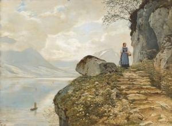 Junge Frau Oberhalb Des Vierwaldstattersees. - view 1
