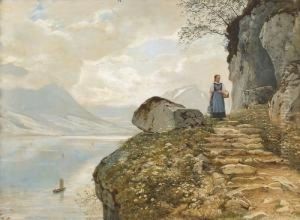 Junge Frau Oberhalb Des Vierwaldstattersees. by Gustave Paul, Pere Robinet