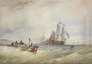 Fishermen Offshore Laying Their Nets