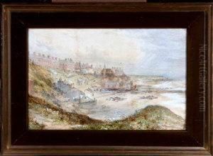 Cullercoats Bay With Cobles On The Beach
