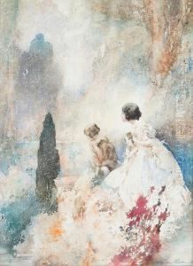 Three Young Girls by Charles Robinson