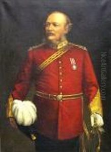 A British Officer Wearing The Indian Mutiny Medal by Charles Robinson