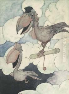 An Illustration For The Big Book Of Fables: The Messenger by Charles Robinson