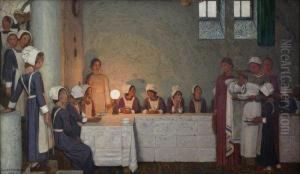 Orphan Girls At Supper by Frederick Cayley Robinson