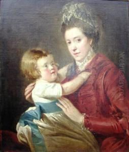 Mrs Mountray Of Favour Royal, Co. Tyrone, With A Child by Thomas Robinson
