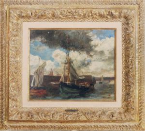 Boats In The Harbor by Thomas Harris Robinson