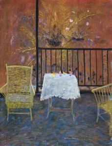 Verandah With A Lace Tablecloth by William Robinson