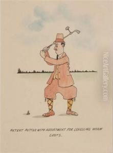 Patent Putter With Adjustment For Levelling Worm Casts by William Heath Robinson