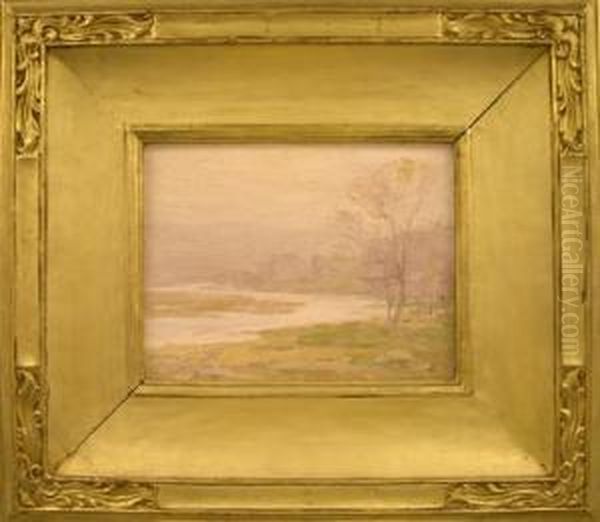 Winter Scene Of
Meandering River - view 1