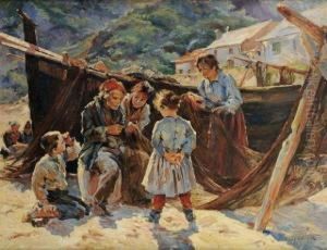Pecheurravaudant Son Filet by Pierre Victor Robiquet