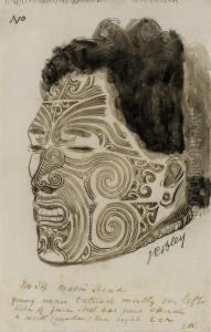 Maori Head by Horatio Gordon Robley