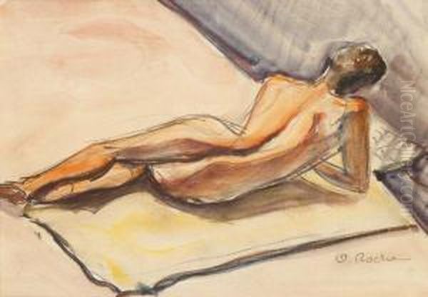 Femme Allongee Vu De Dos - view 1