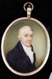 A Gentleman, Wearing Blue Coat, White Waistcoat, Frilled Chemise And Tied Cravat. by Sampson Towgood Roche
