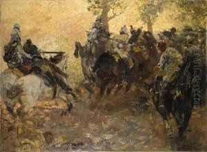 Ulanen Im Manover by Theodor Rocholl
