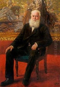 Selbstportrait Des Kunstlers Vor Einem Seiner Gemalde by Theodor Rocholl