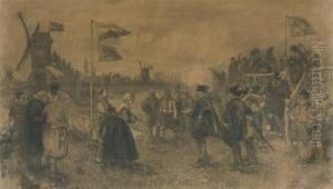 Prince Maurits Welcomed By The Beemster Villagers by Charles Rochussen