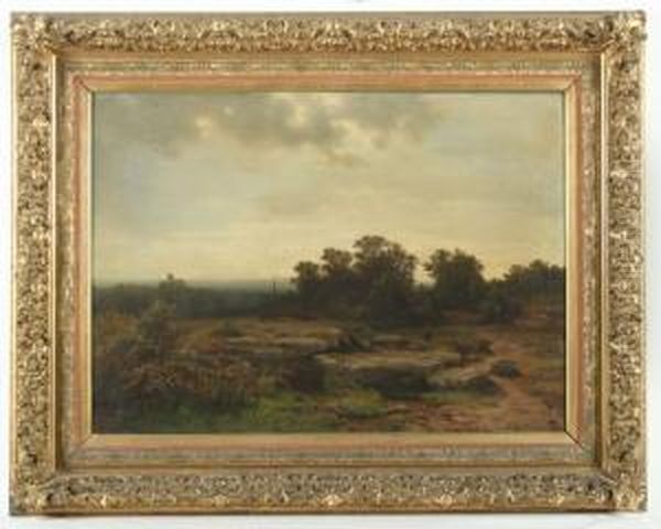 Landschaft Mit Wegekreuz Und Rastenden Wanderern - view 1