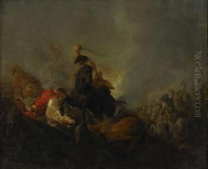 Bataljscen Fran Leuthen - Tyskland by Christian Bernhard Rode