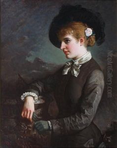 Portrait Of A Young Woman By A Sundial by William Thomas Roden