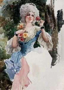 Dama Con Flores by Eugenio Oliva Rodrigo