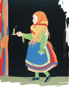 Nina Con Palmatoria by Alfonso Rodriguez Castelao