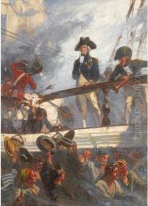 Close Action: Nelson At Trafalgar by Frederick Rushing Roe