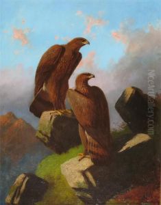 Eagles On A Mountain Top In The Highlands