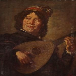 Buffoon Playing A Lute