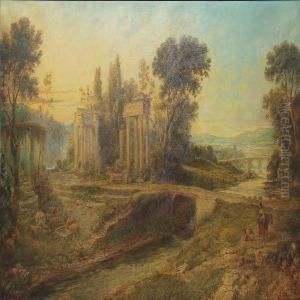 Arcadian Landscape With Ancient Ruins by Walter Herbert Roe