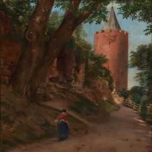Valdemars Ruiner Med Gaasetaarnet Ved Vordingborg by Jorgen Roed