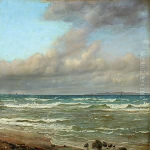 Coastal Scenery At Hornbaek With Kullen In The Backgrund by Jorgen Roed