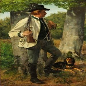 A Hunter With His Dog by Jorgen Roed