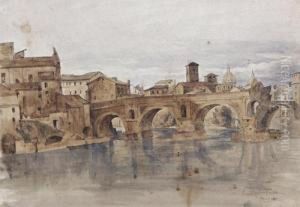 Il Ponte Rotto A Roma by Ettore Roesler Franz
